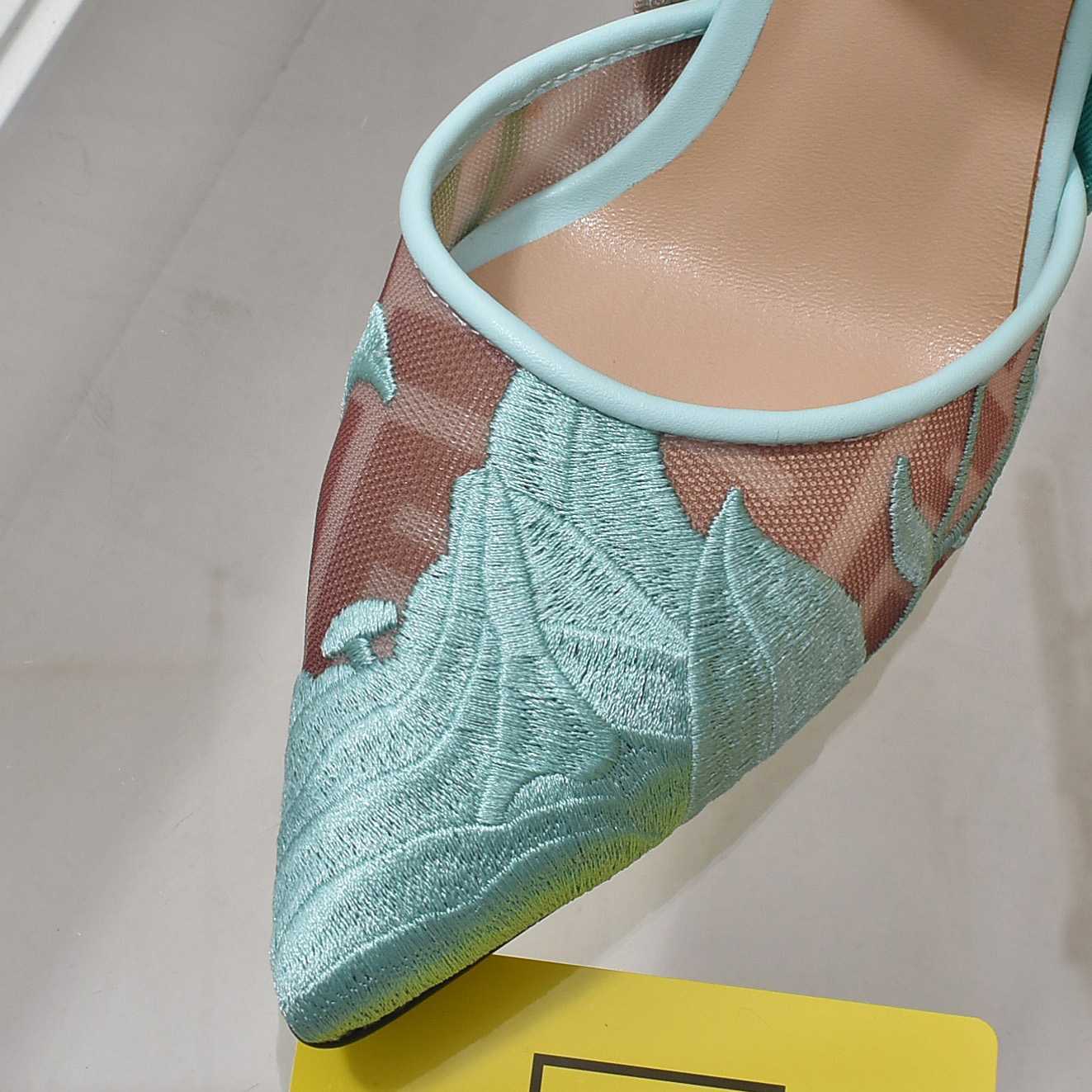 Fendi Colibrì Beige Mesh High-heeled Slingbacks - DopestKickz