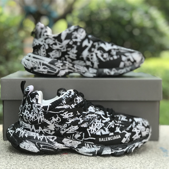 Balenciaga Track Graffiti Sneaker In Black - DopestKickz