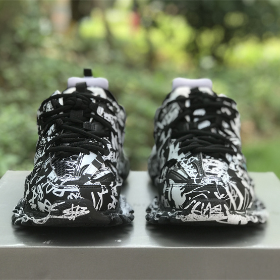 Balenciaga Track Graffiti Sneaker In Black - DopestKickz