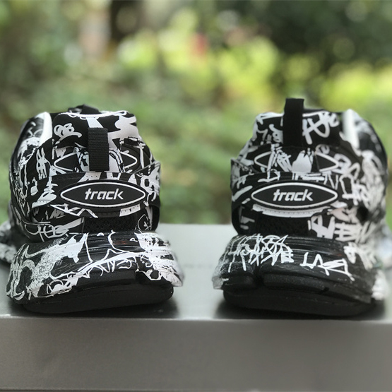 Balenciaga Track Graffiti Sneaker In Black - DopestKickz