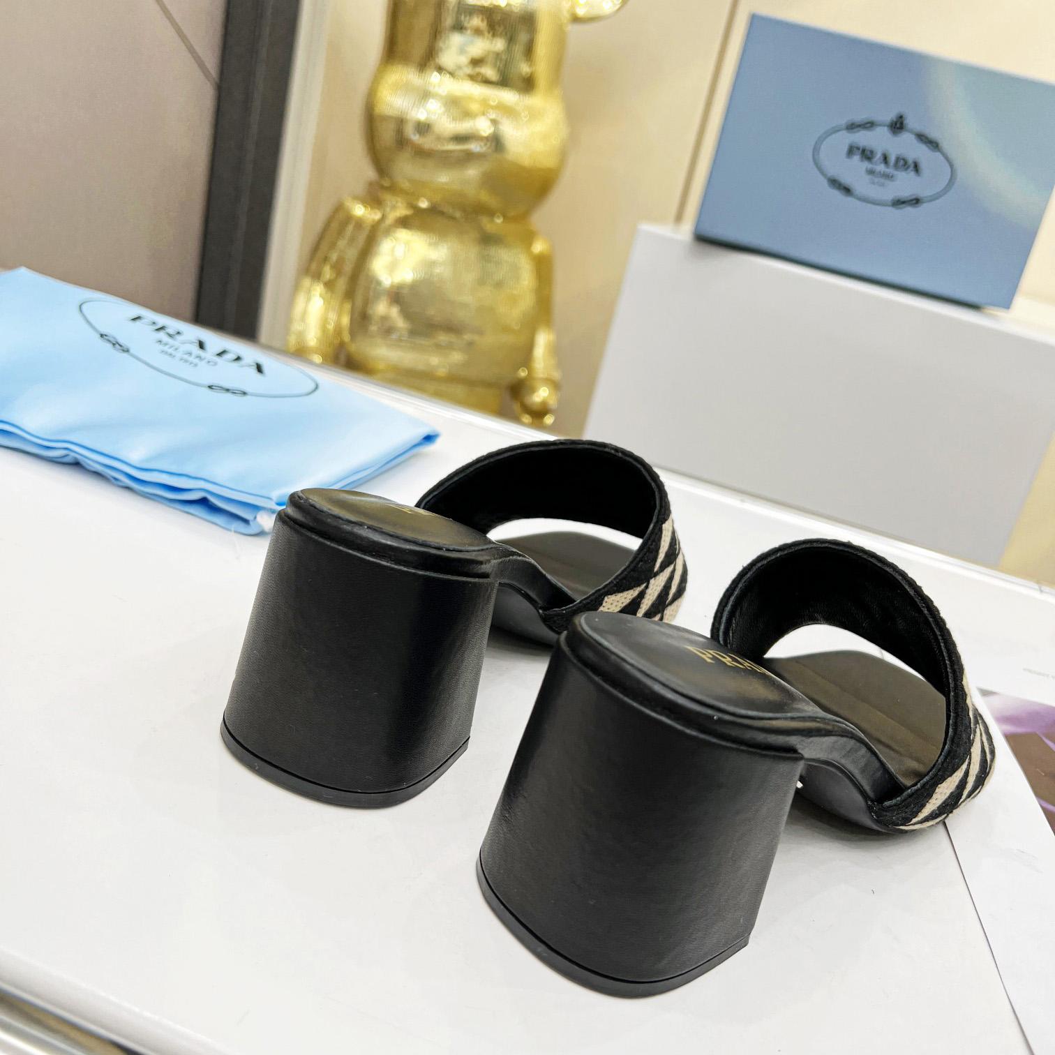 Prada Embroidered Fabric Sandals - DopestKickz