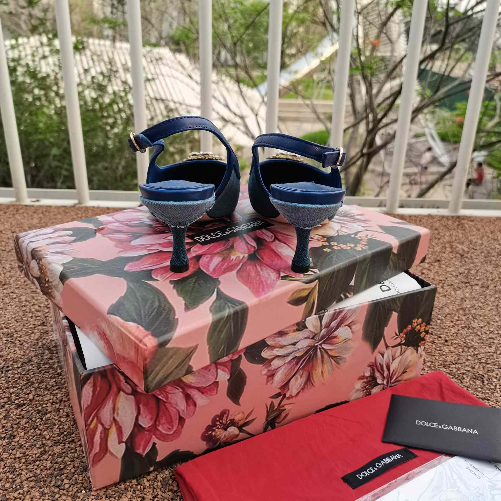 Dolce & Gabbana Devotion Slingbacks In Patchwork Denim - DopestKickz