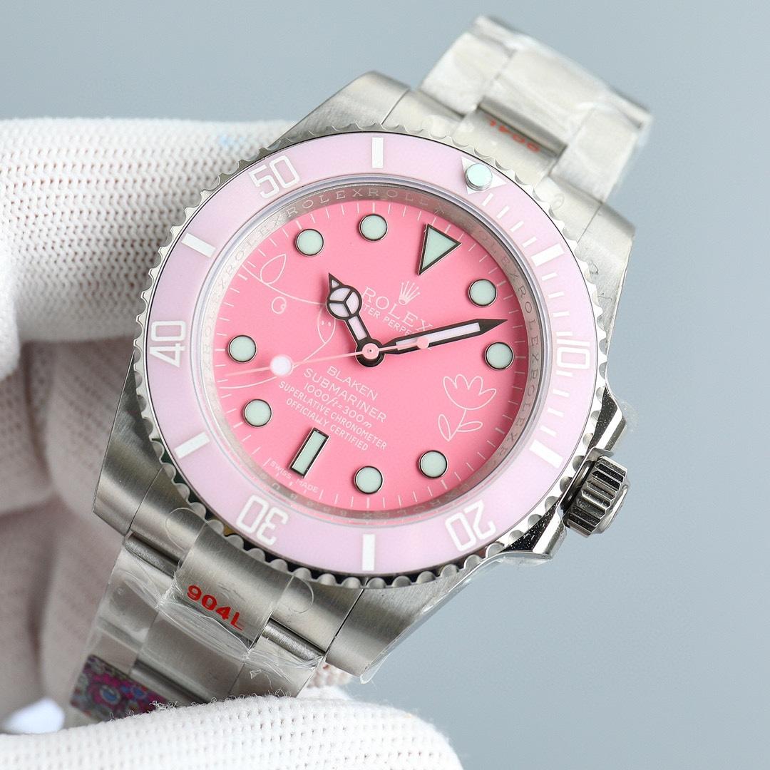 Rolex Submariner Pink Dial Watch - DopestKickz
