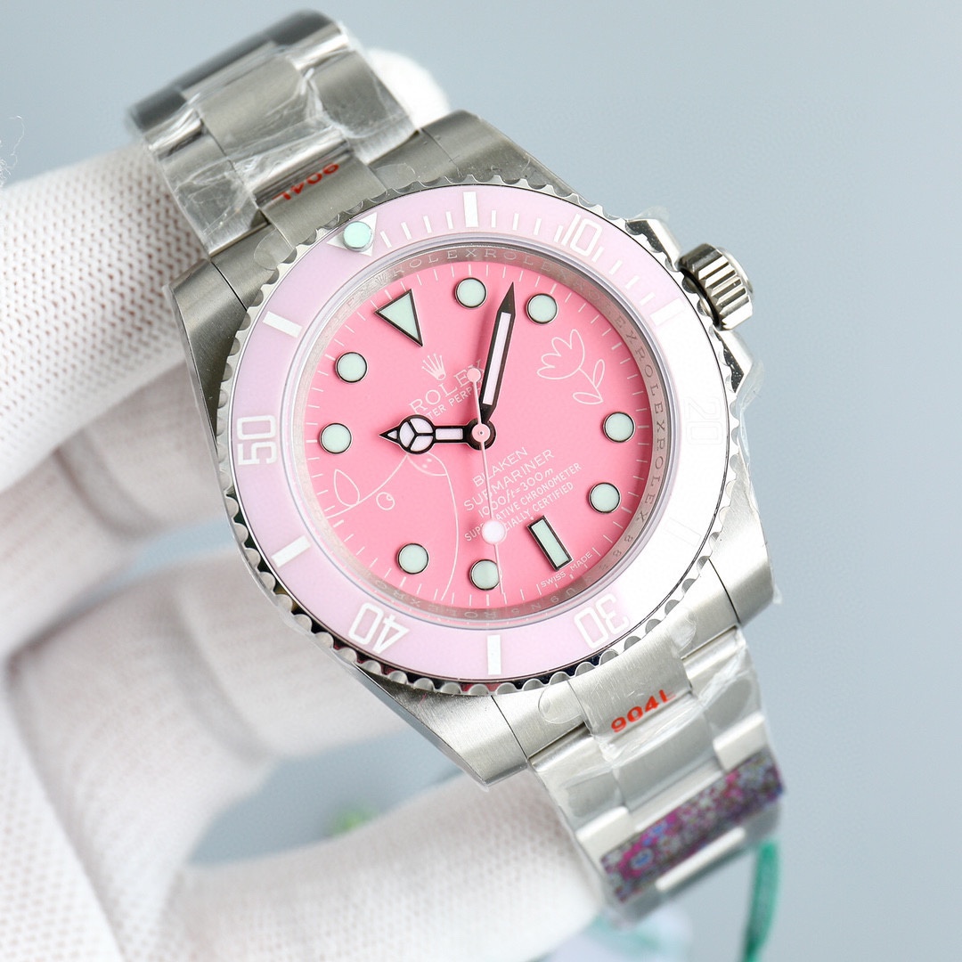 Rolex Submariner Pink Dial Watch - DopestKickz