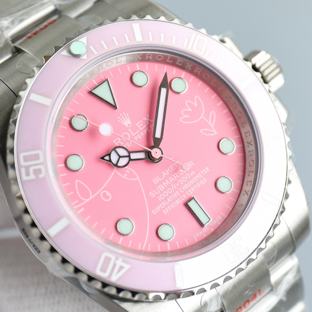Rolex Submariner Pink Dial Watch - DopestKickz