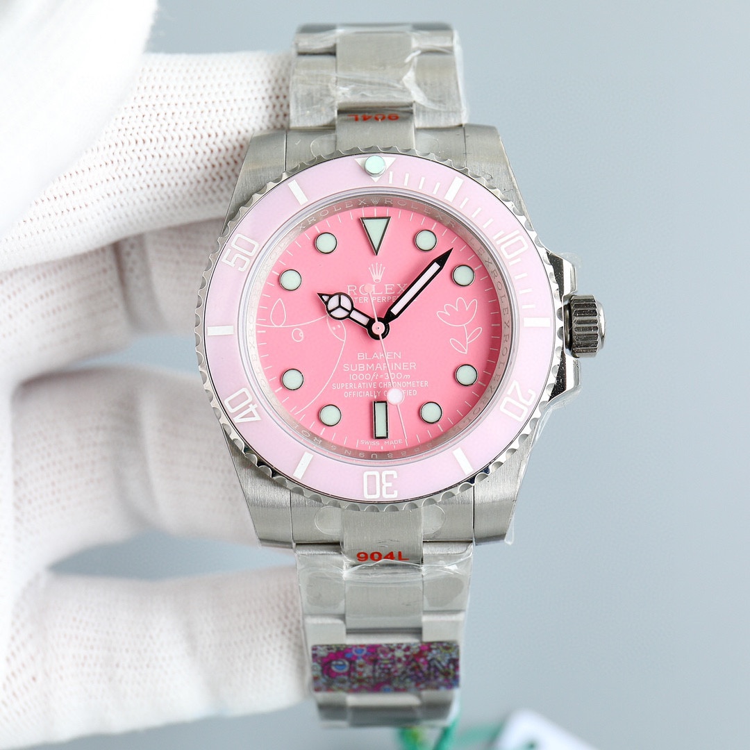 Rolex Submariner Pink Dial Watch - DopestKickz