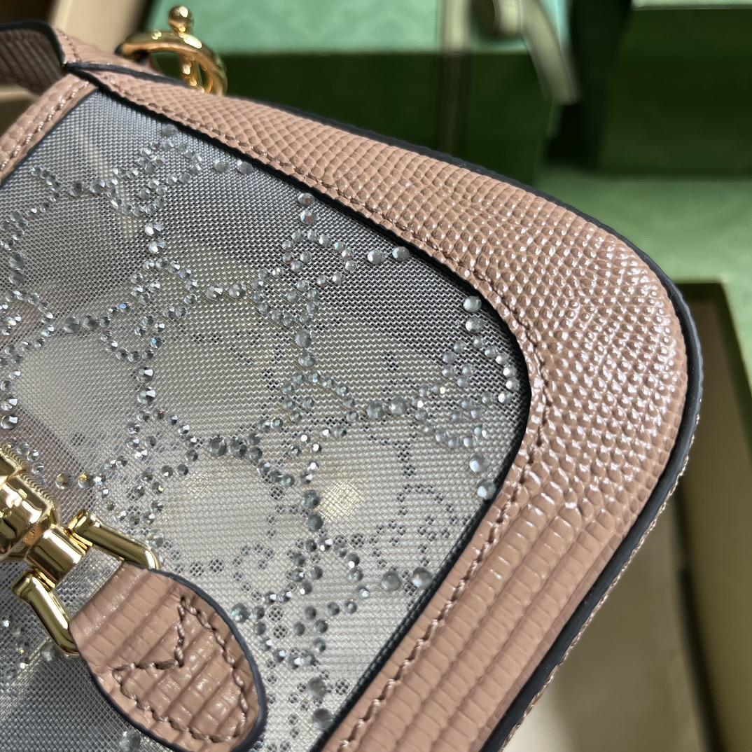 Gucci Jackie 1961 Mini Crystal GG Lizard Bag  (19x13x3cm) - DopestKickz