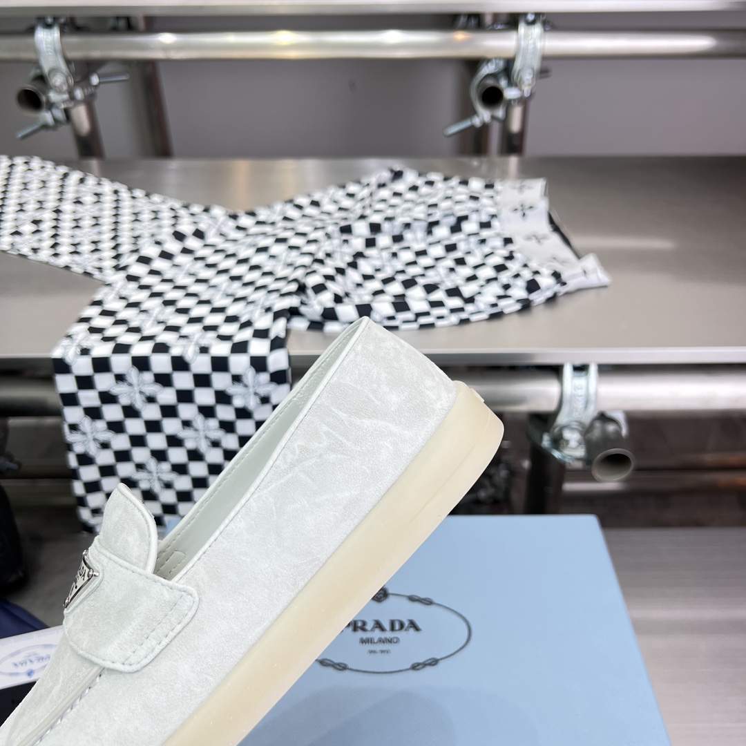 Prada Suede Leather Loafers - DopestKickz