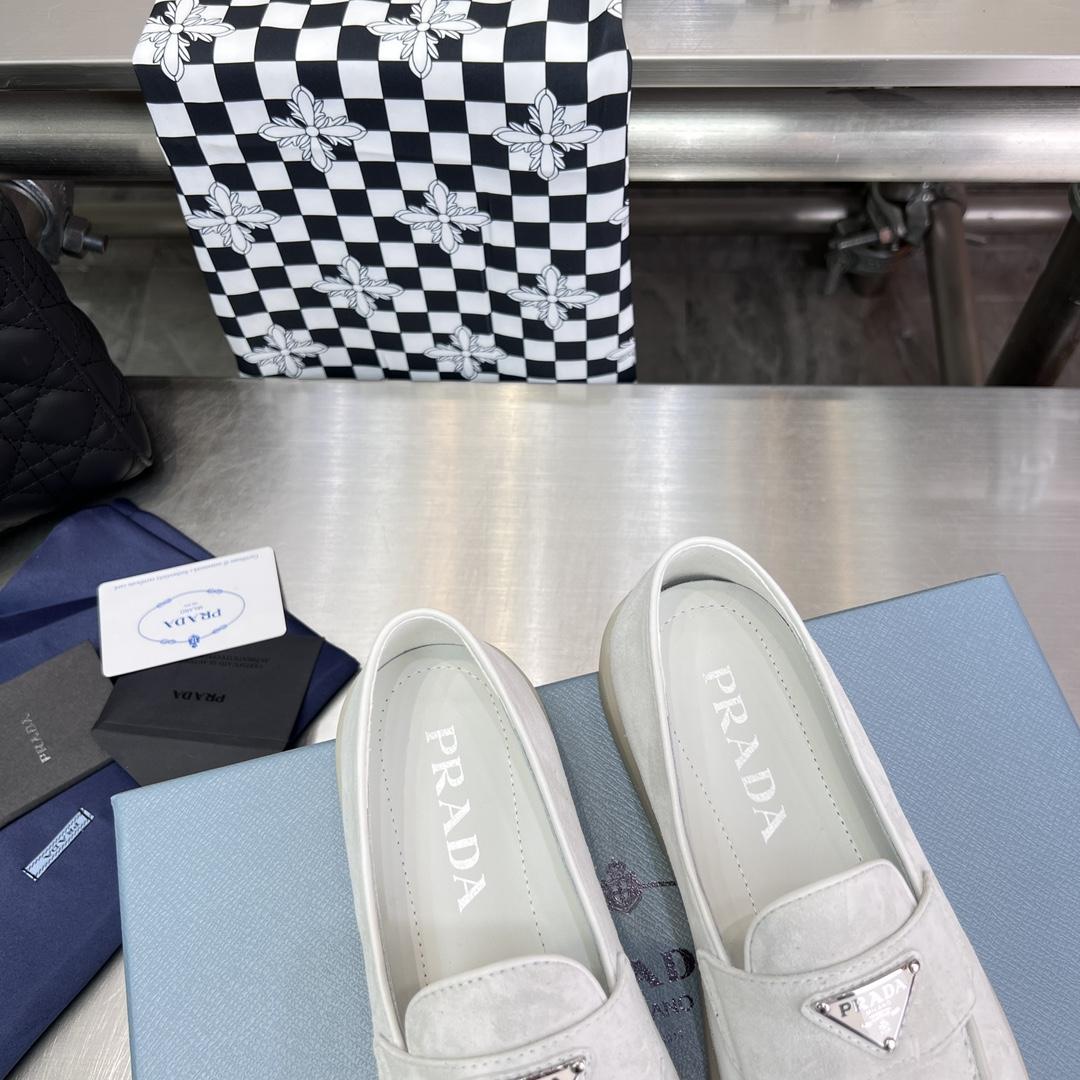 Prada Suede Leather Loafers - DopestKickz