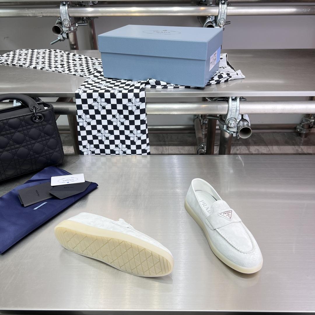 Prada Suede Leather Loafers - DopestKickz