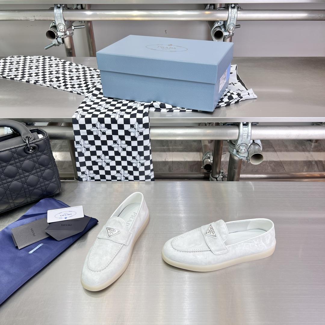 Prada Suede Leather Loafers - DopestKickz