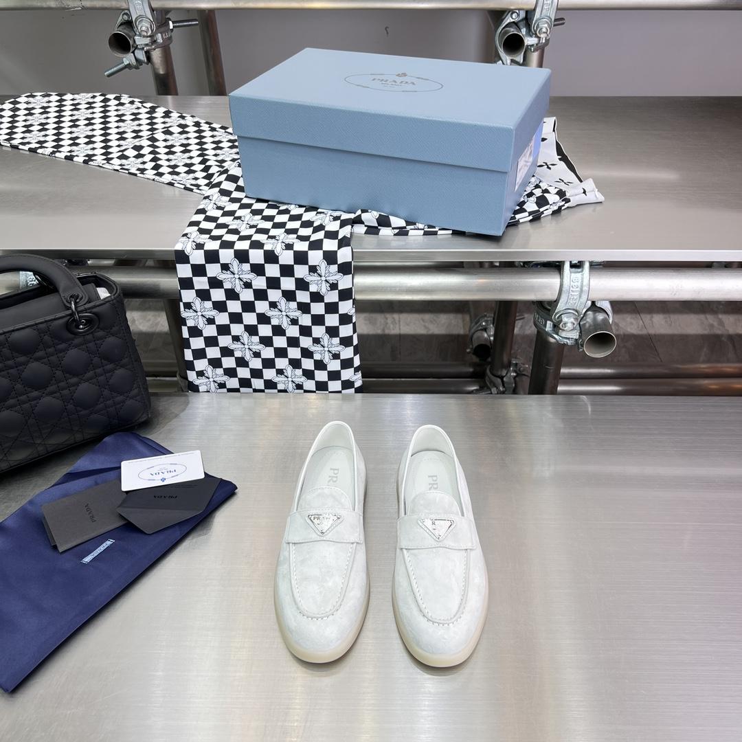 Prada Suede Leather Loafers - DopestKickz