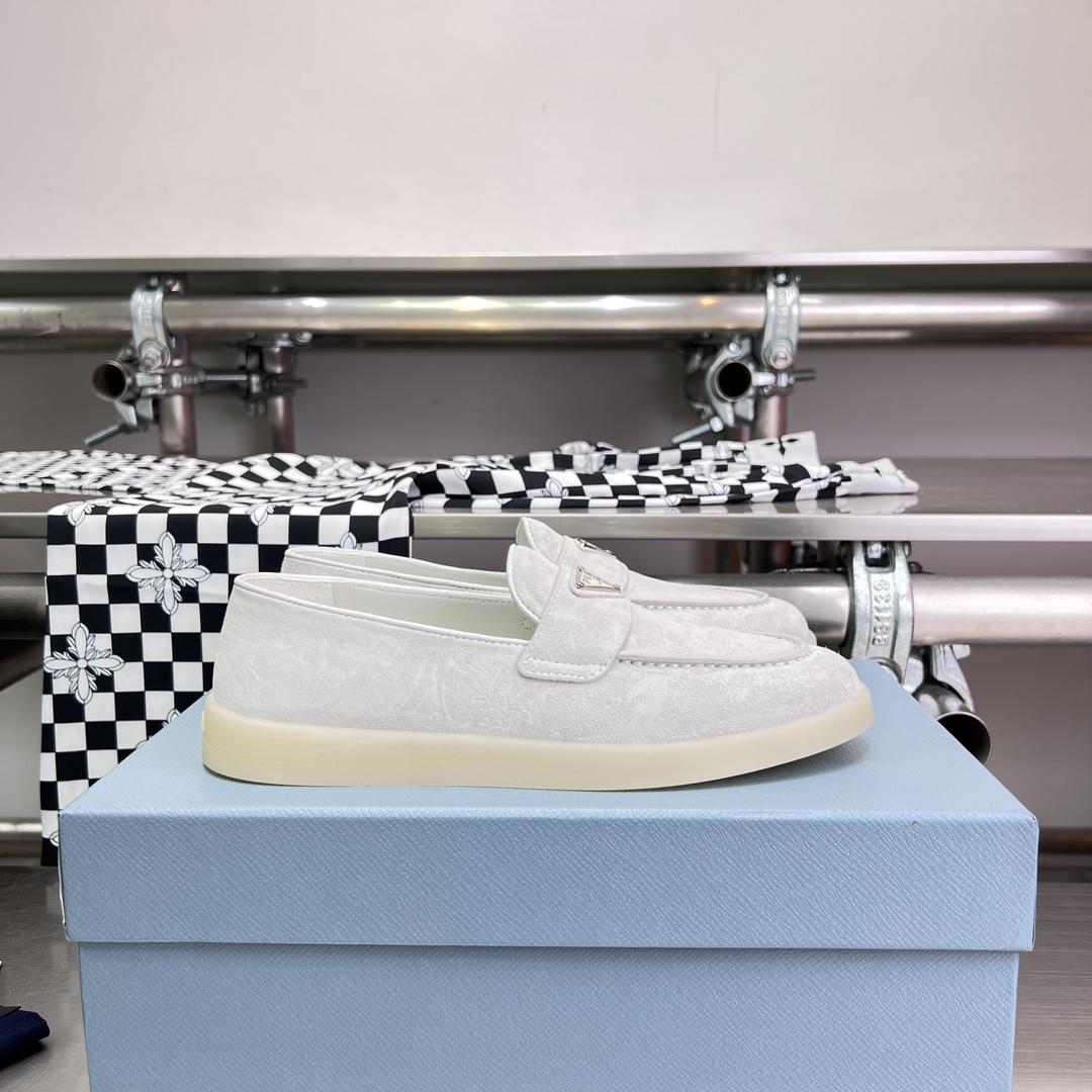 Prada Suede Leather Loafers - DopestKickz