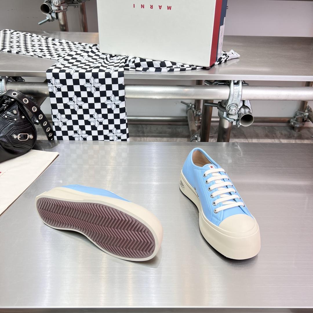 Marni Light blue Nappa Leather Pablo Lace-up Sneaker - DopestKickz
