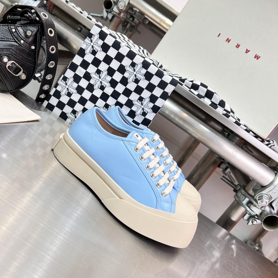 Marni Light blue Nappa Leather Pablo Lace-up Sneaker - DopestKickz
