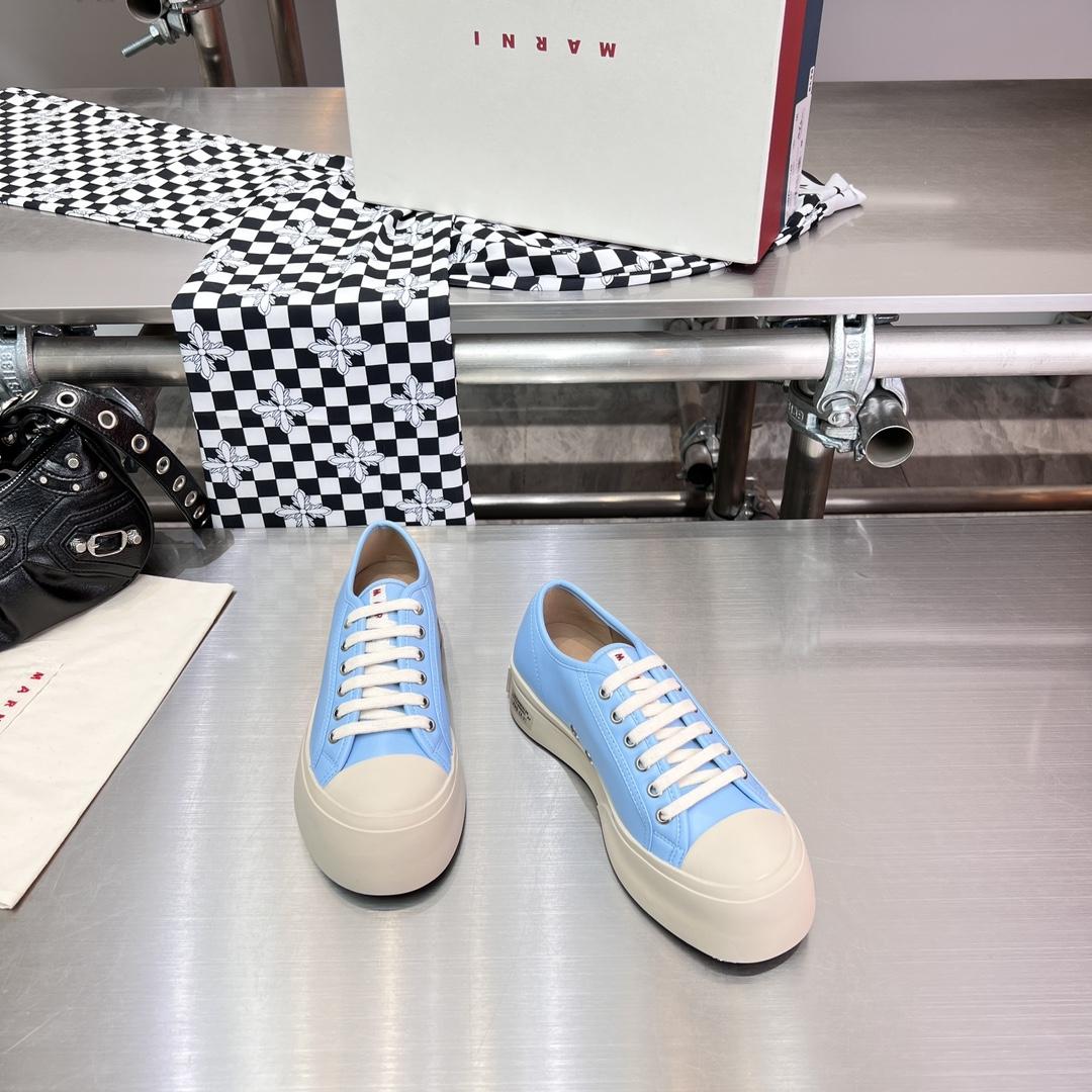Marni Light blue Nappa Leather Pablo Lace-up Sneaker - DopestKickz