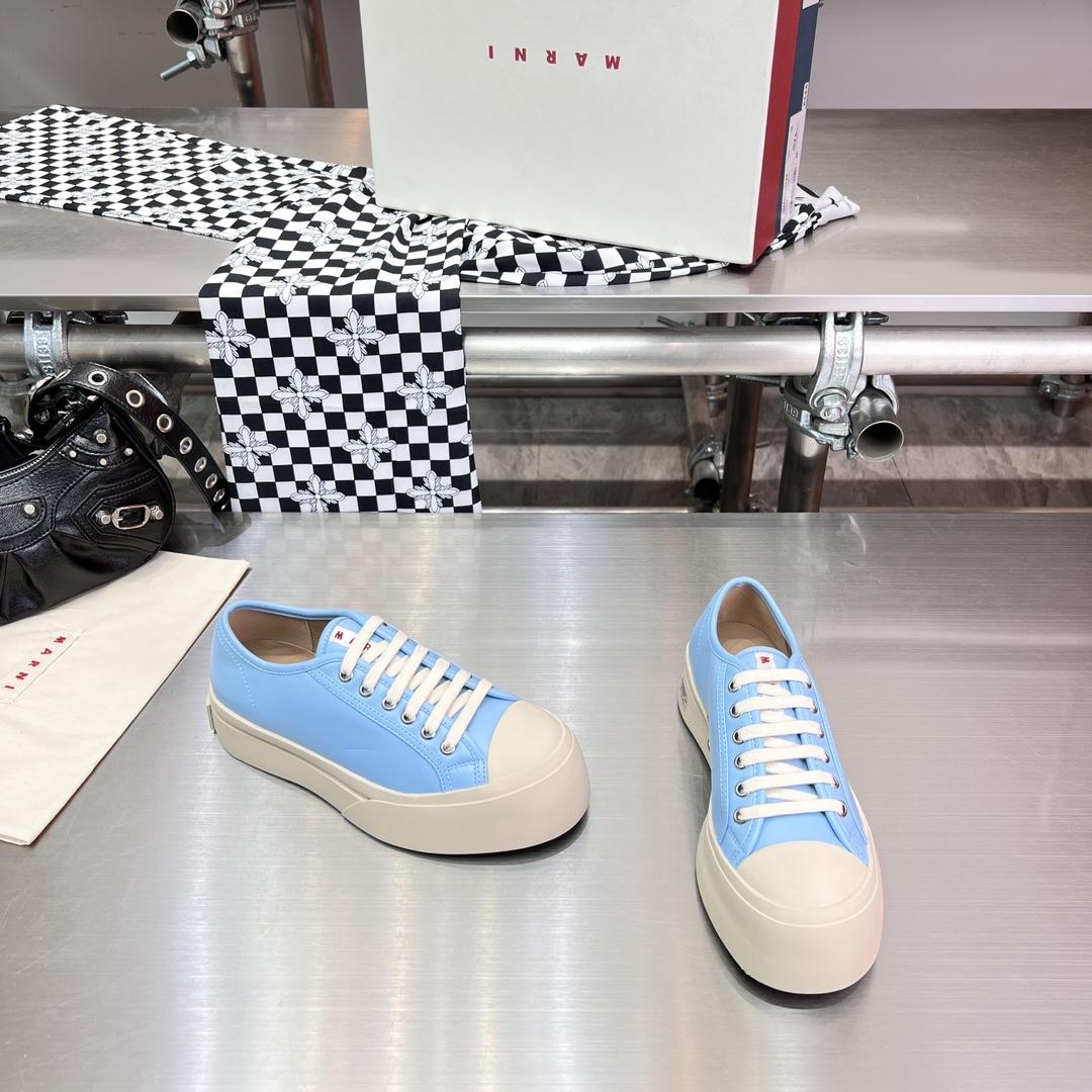 Marni Light blue Nappa Leather Pablo Lace-up Sneaker - DopestKickz