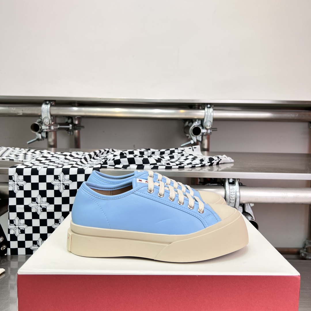 Marni Light blue Nappa Leather Pablo Lace-up Sneaker - DopestKickz
