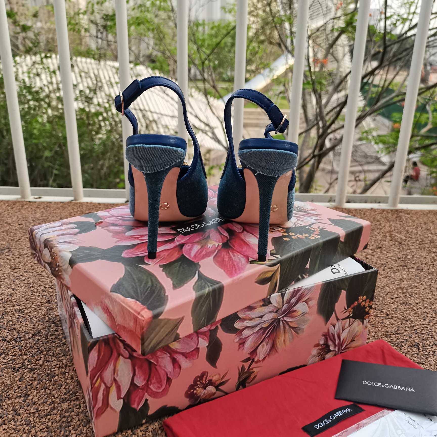 Dolce & Gabbana Devotion Slingbacks In Patchwork Denim - DopestKickz