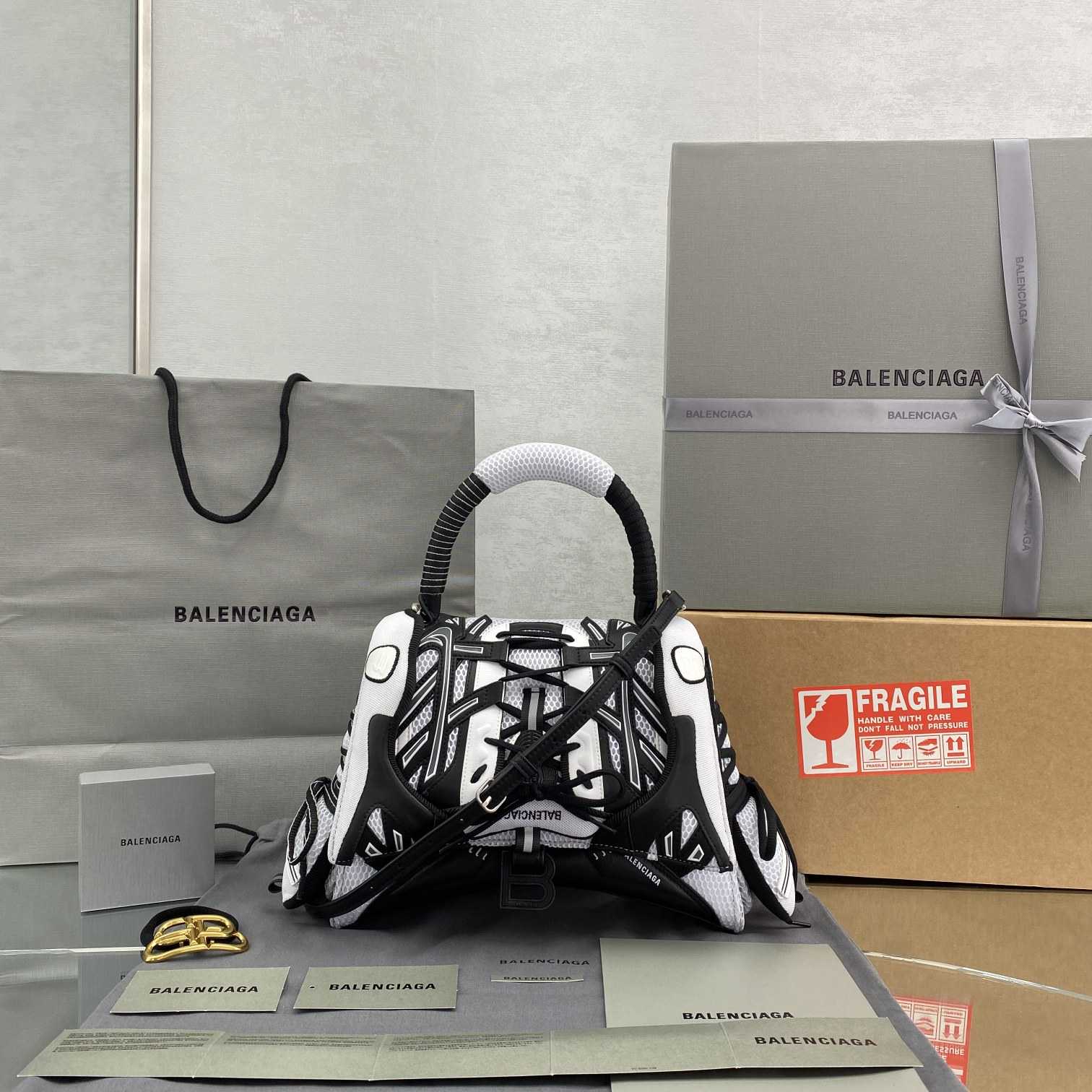 Balenciaga SneakerHead Medium Handbag In White/black - DopestKickz