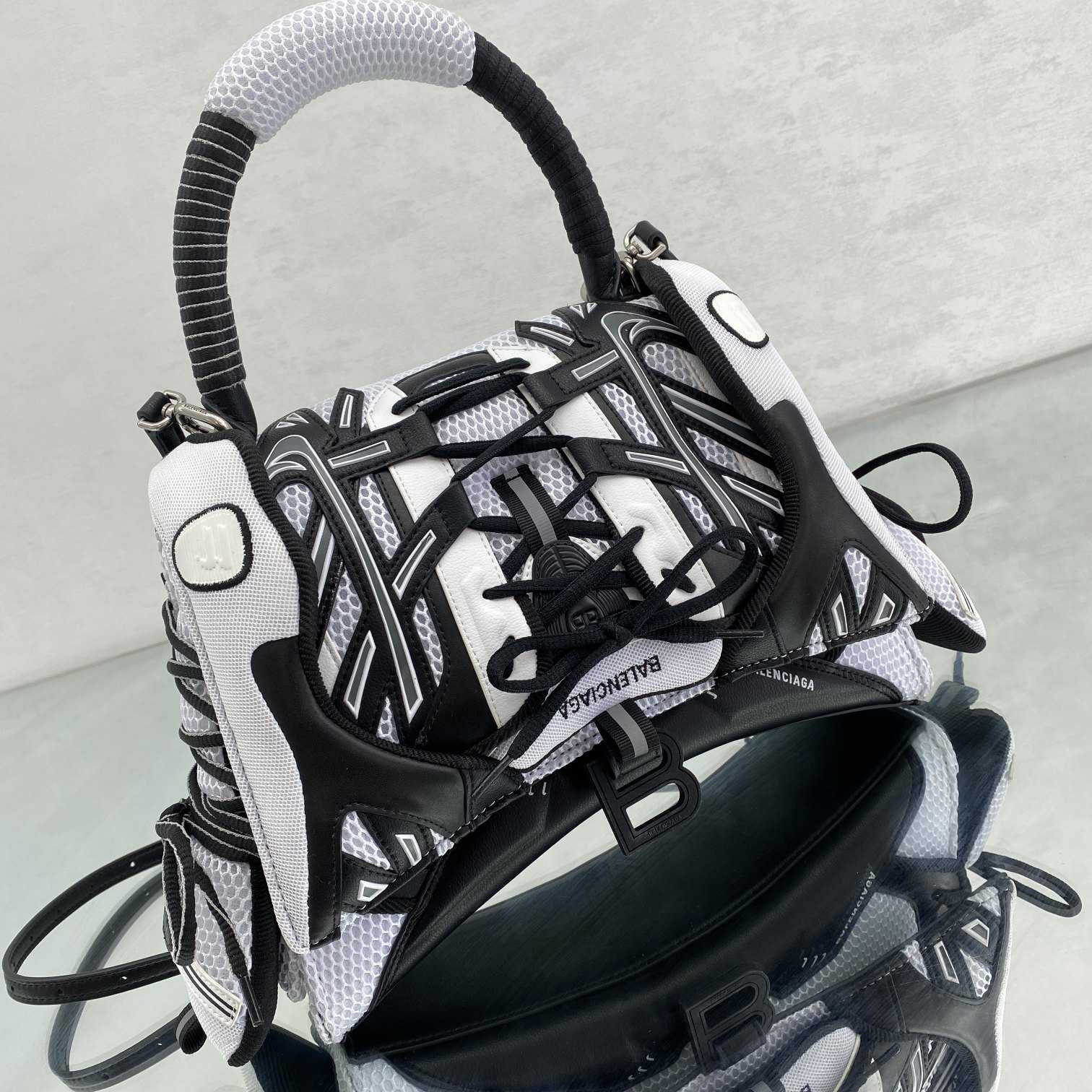 Balenciaga SneakerHead Medium Handbag In White/black - DopestKickz