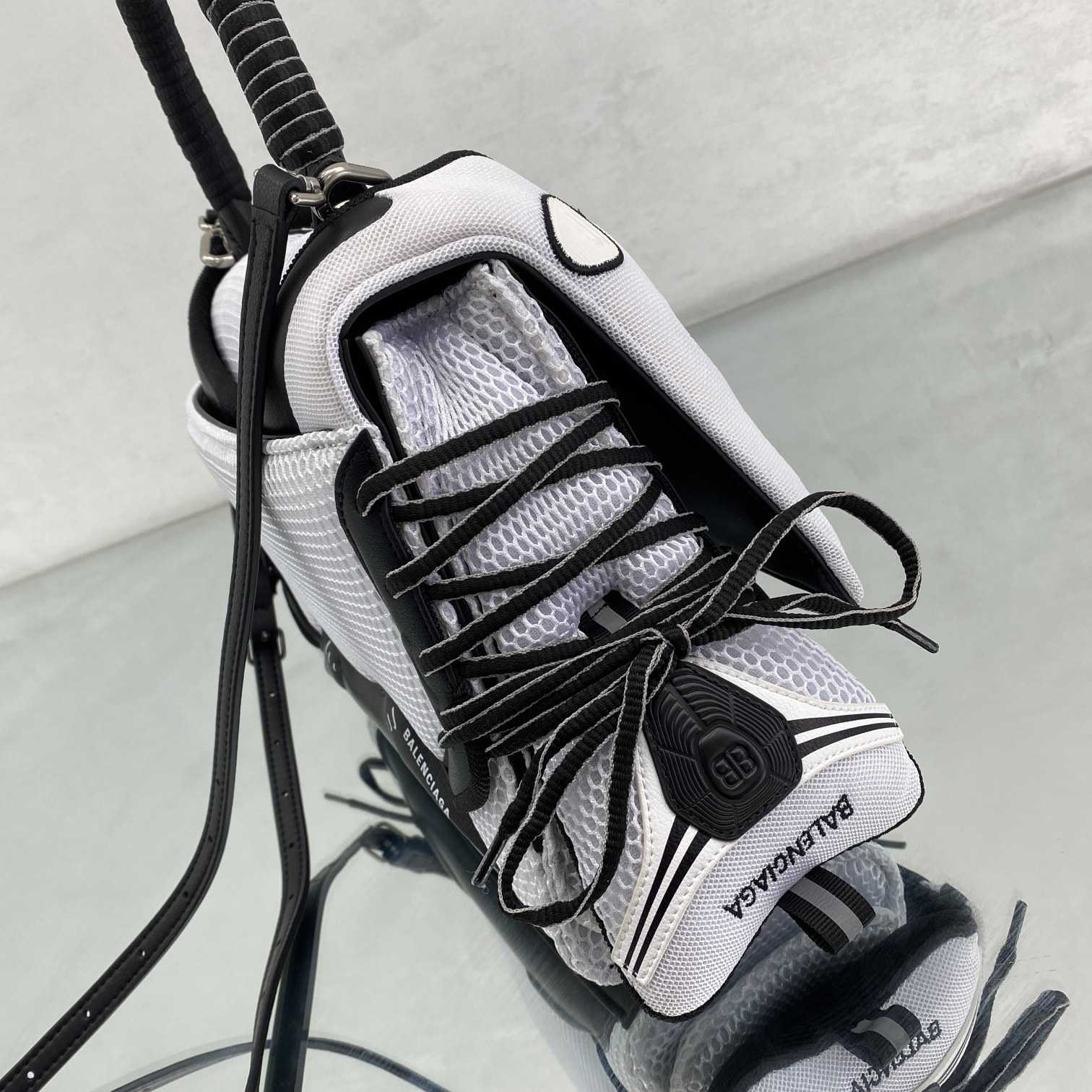 Balenciaga SneakerHead Medium Handbag In White/black - DopestKickz
