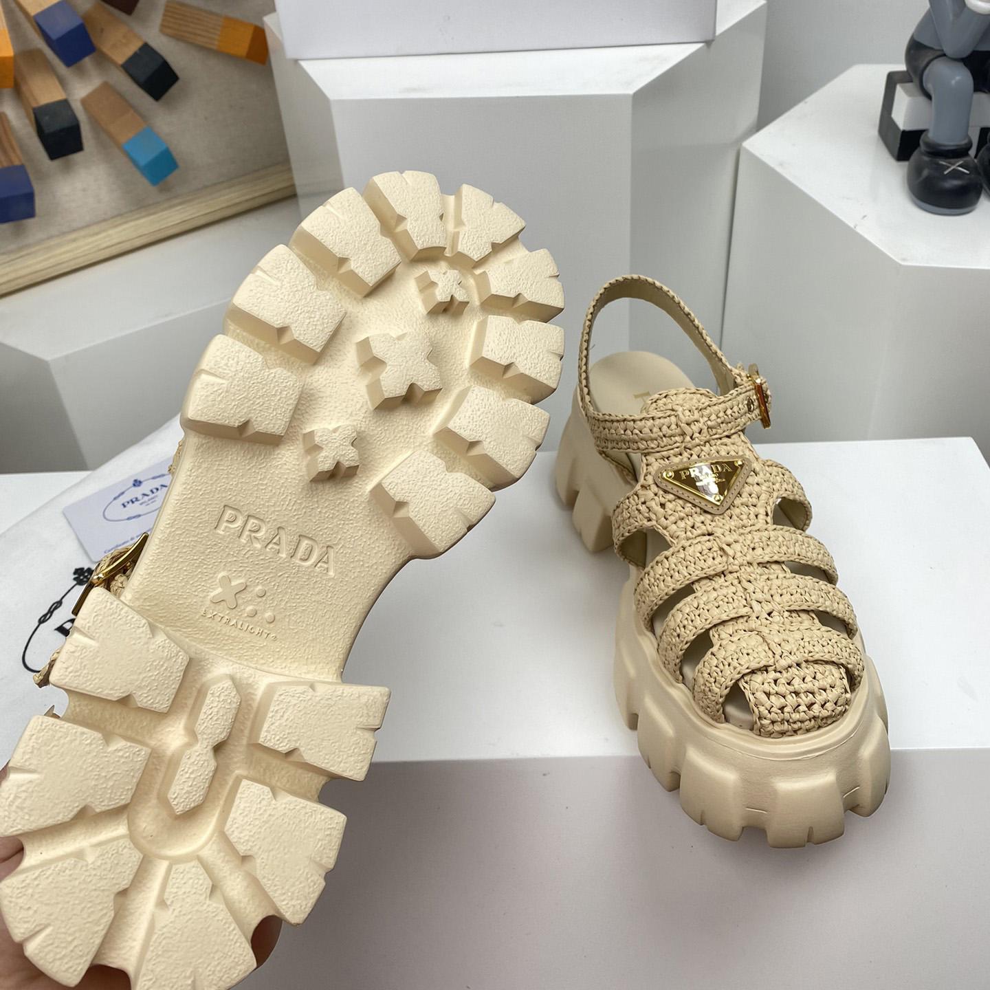 Prada Monolith Crochet Cage Sandals - DopestKickz