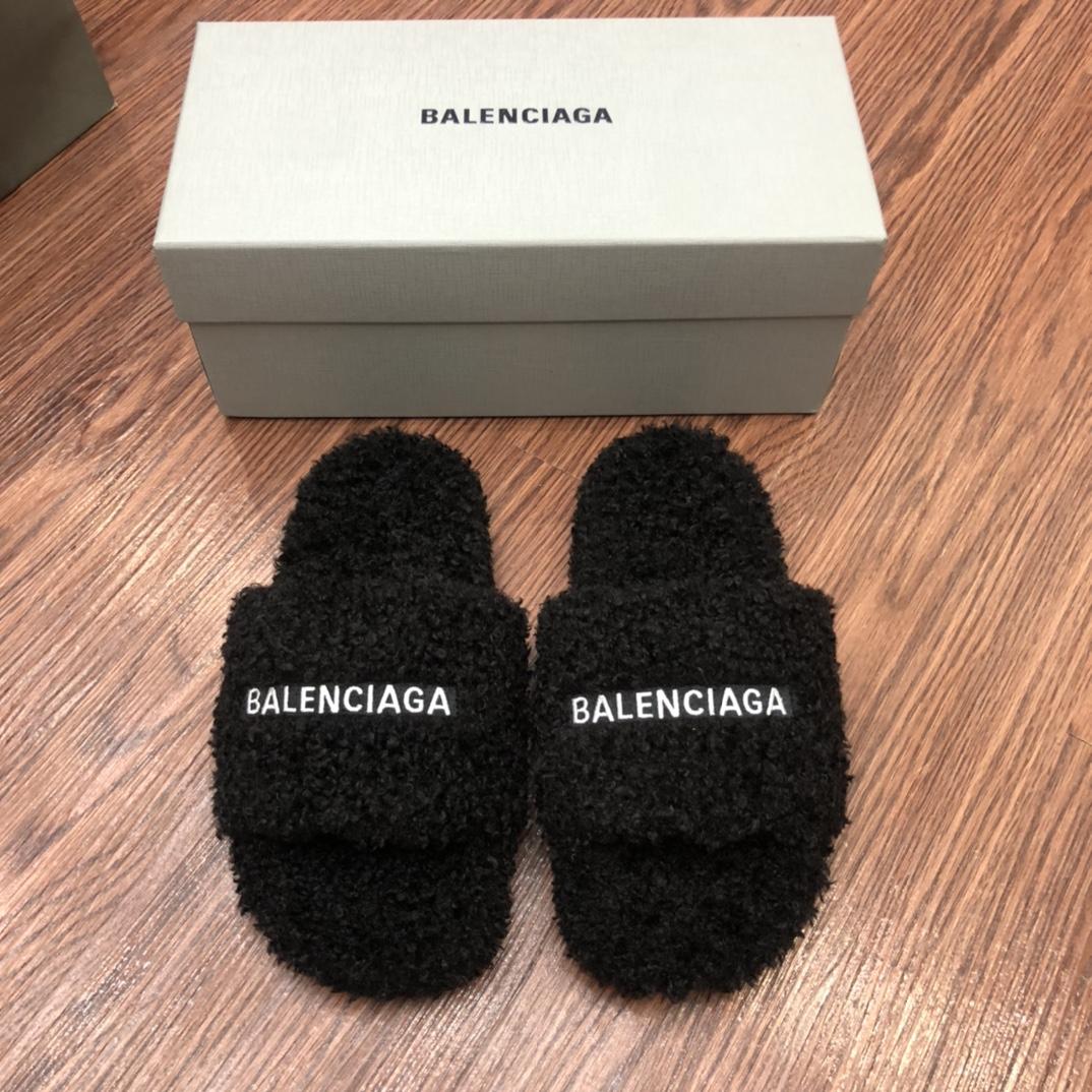 Balenciaga Furry Slide Sandal - DopestKickz