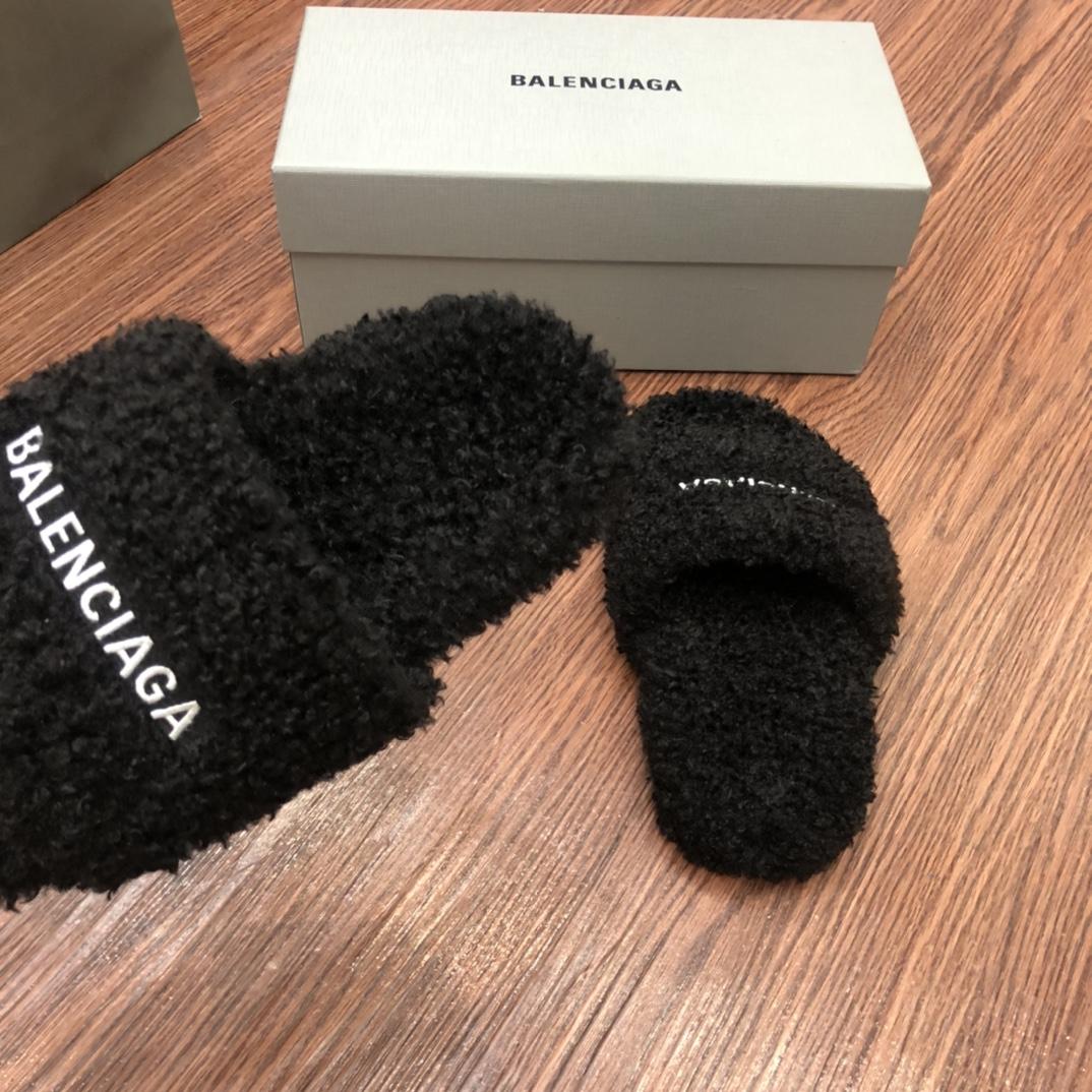 Balenciaga Furry Slide Sandal - DopestKickz