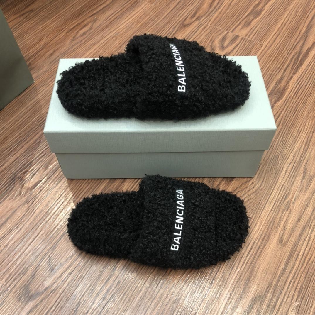 Balenciaga Furry Slide Sandal - DopestKickz