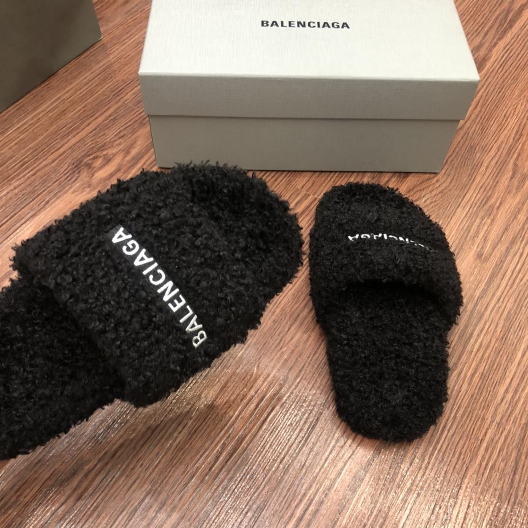 Balenciaga Furry Slide Sandal - DopestKickz