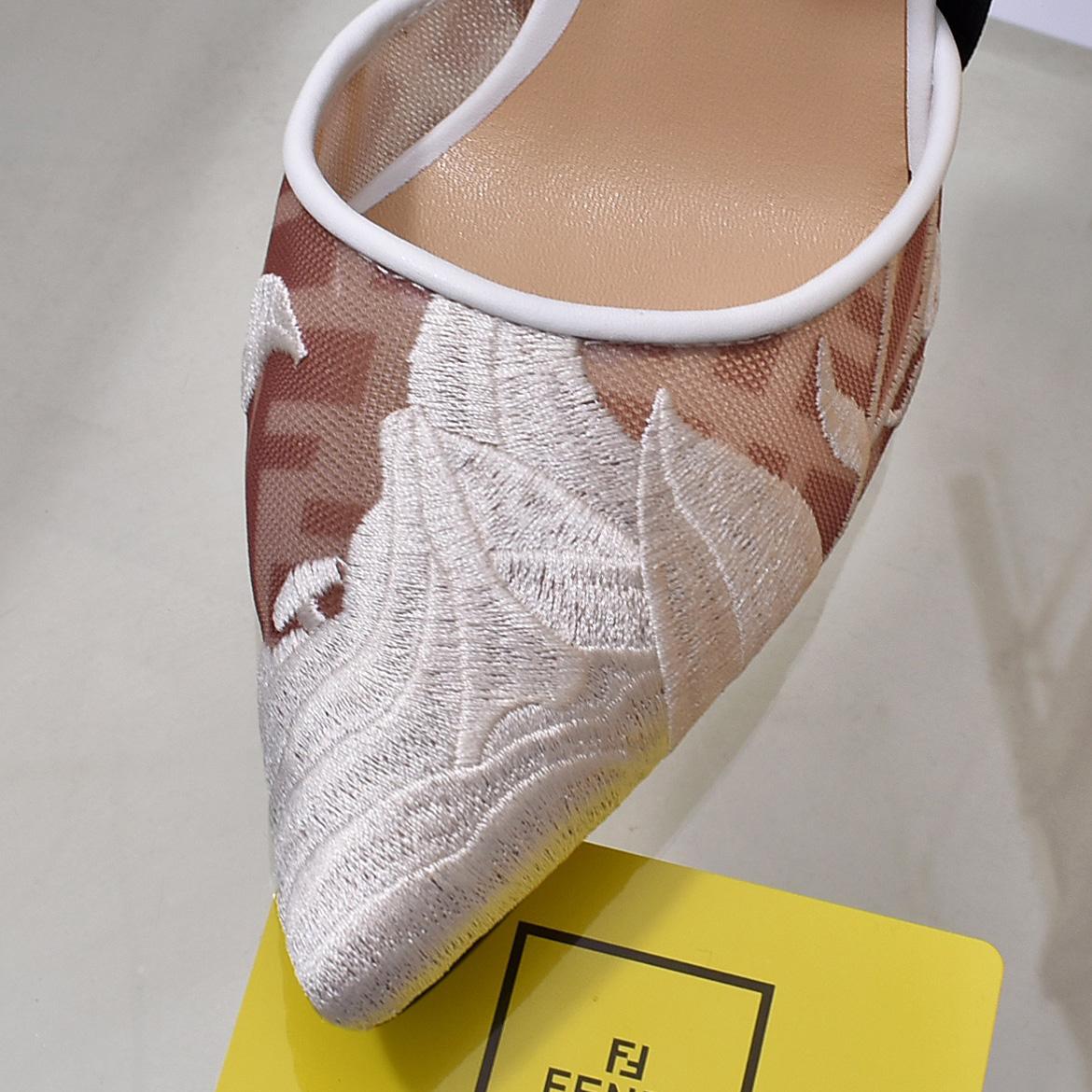 Fendi Colibrì Pink Mesh High-heeled Slingbacks - DopestKickz