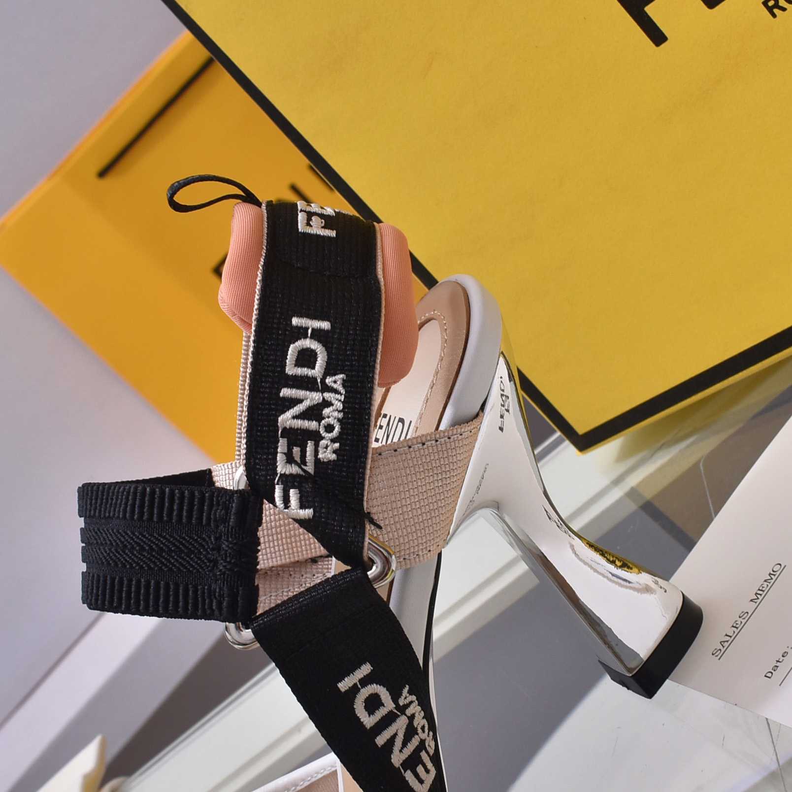 Fendi Colibrì Pink Mesh High-heeled Slingbacks - DopestKickz