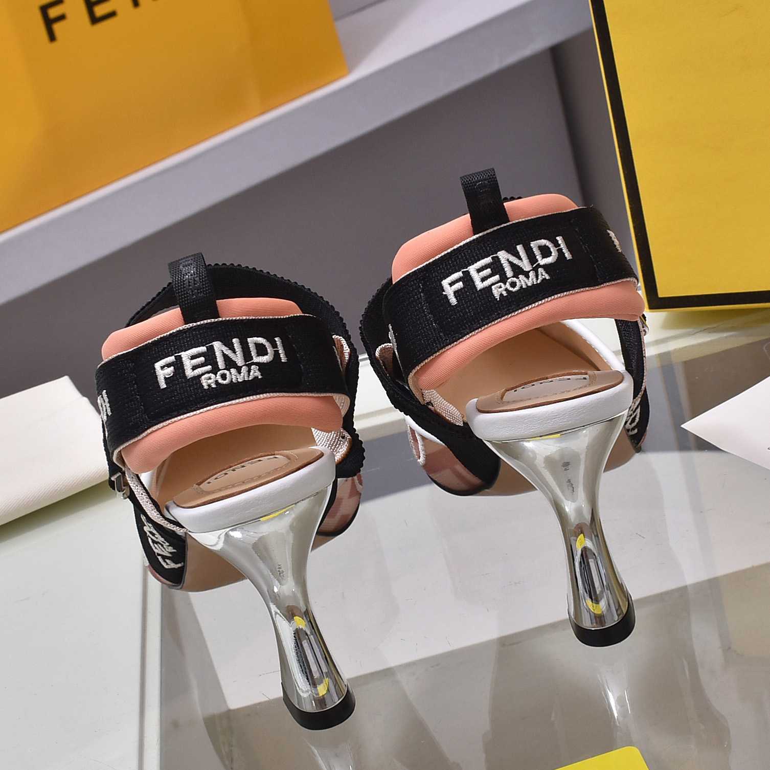 Fendi Colibrì Pink Mesh High-heeled Slingbacks - DopestKickz