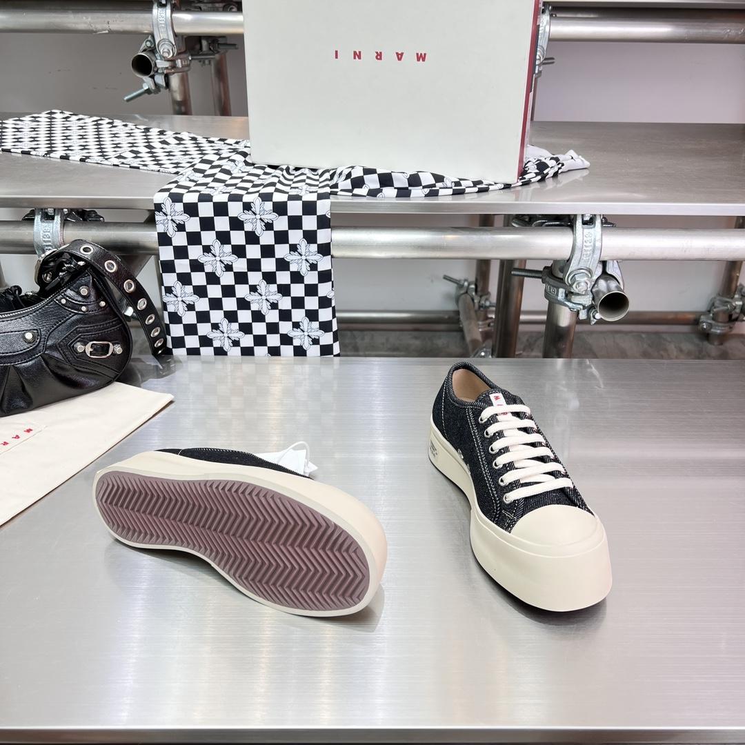 Marni Black Denim Pablo Lace-up Sneaker - DopestKickz