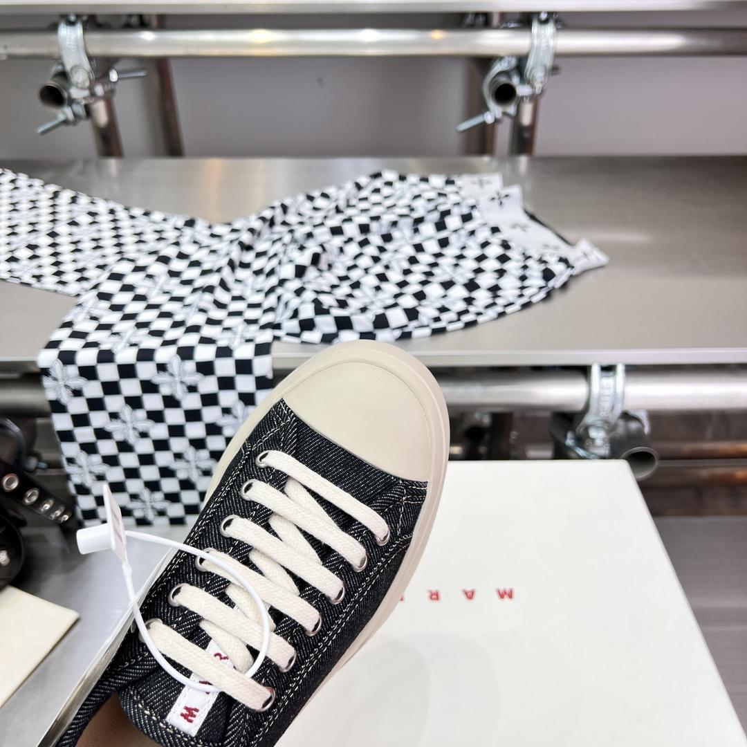 Marni Black Denim Pablo Lace-up Sneaker - DopestKickz