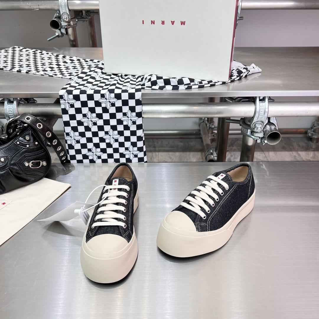 Marni Black Denim Pablo Lace-up Sneaker - DopestKickz