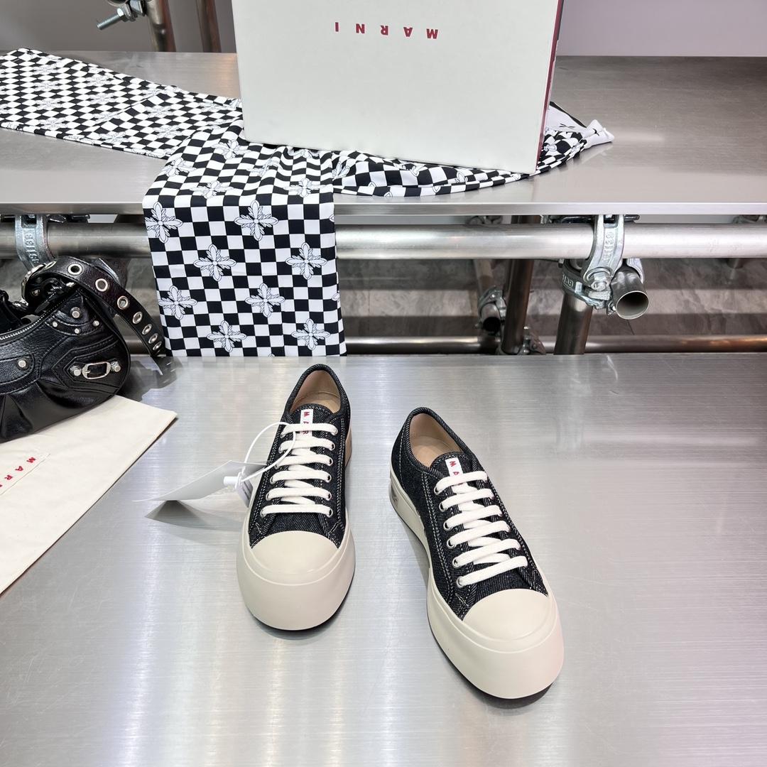 Marni Black Denim Pablo Lace-up Sneaker - DopestKickz