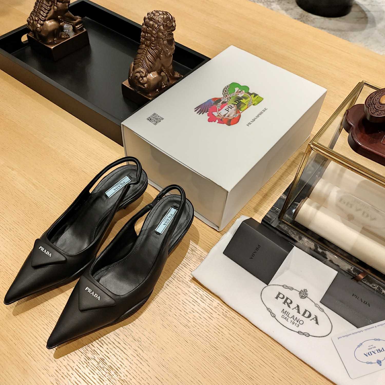 Prada Soft padded Leather Slingback Pumps - DopestKickz