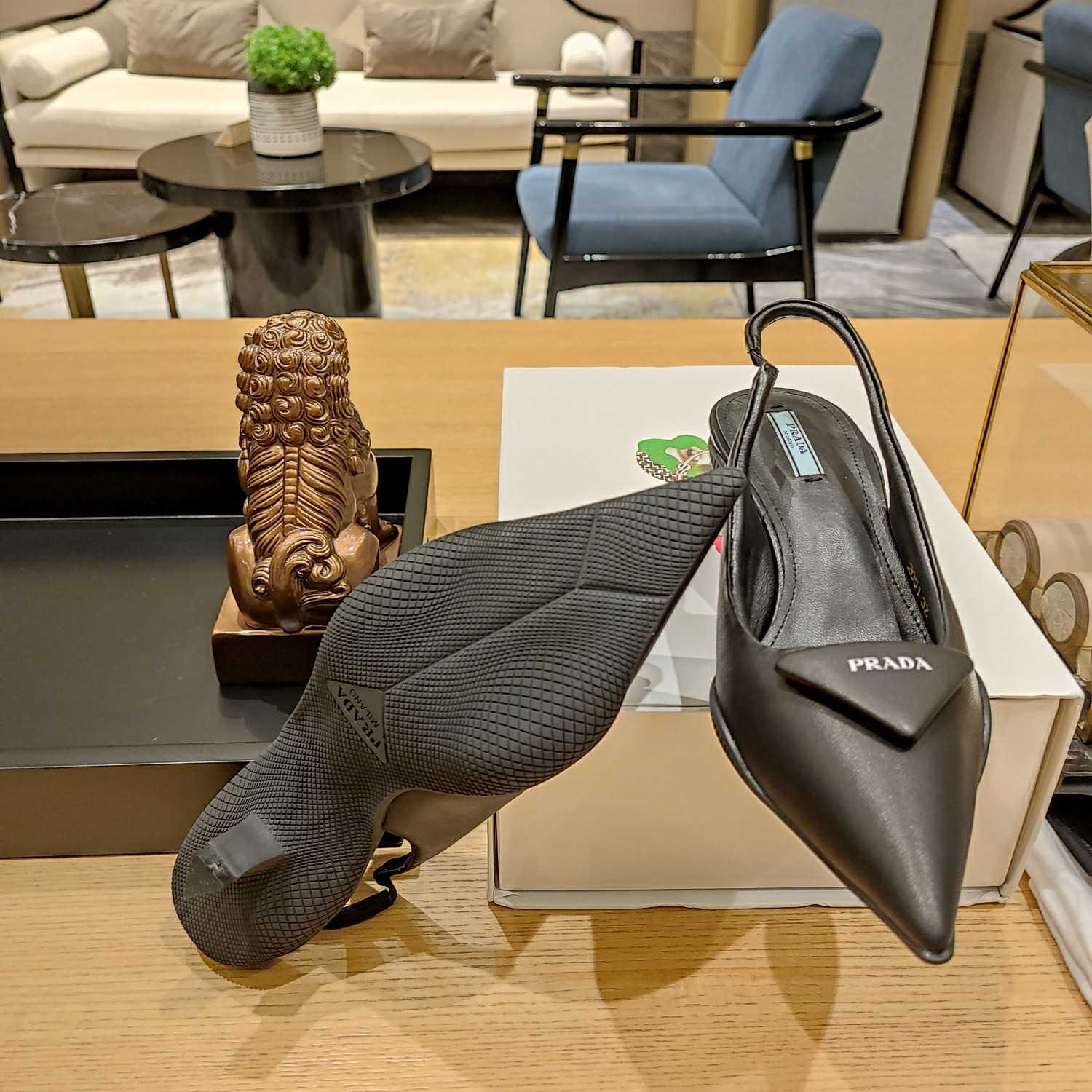 Prada Soft padded Leather Slingback Pumps - DopestKickz