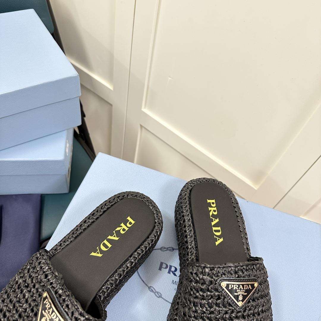 Prada Crochet Flatform Slides - DopestKickz