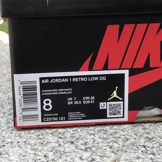 Air Jordan 1 Low “Atmosphere Grey” Sneaker      CZ0790-101 - DopestKickz