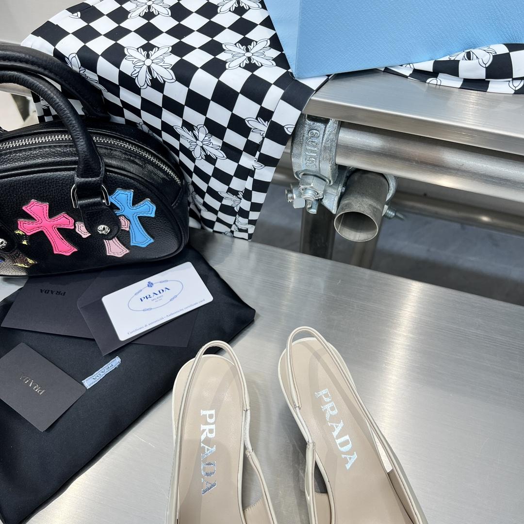 Prada 55mm Flower-appliqué Slingback Pumps - DopestKickz