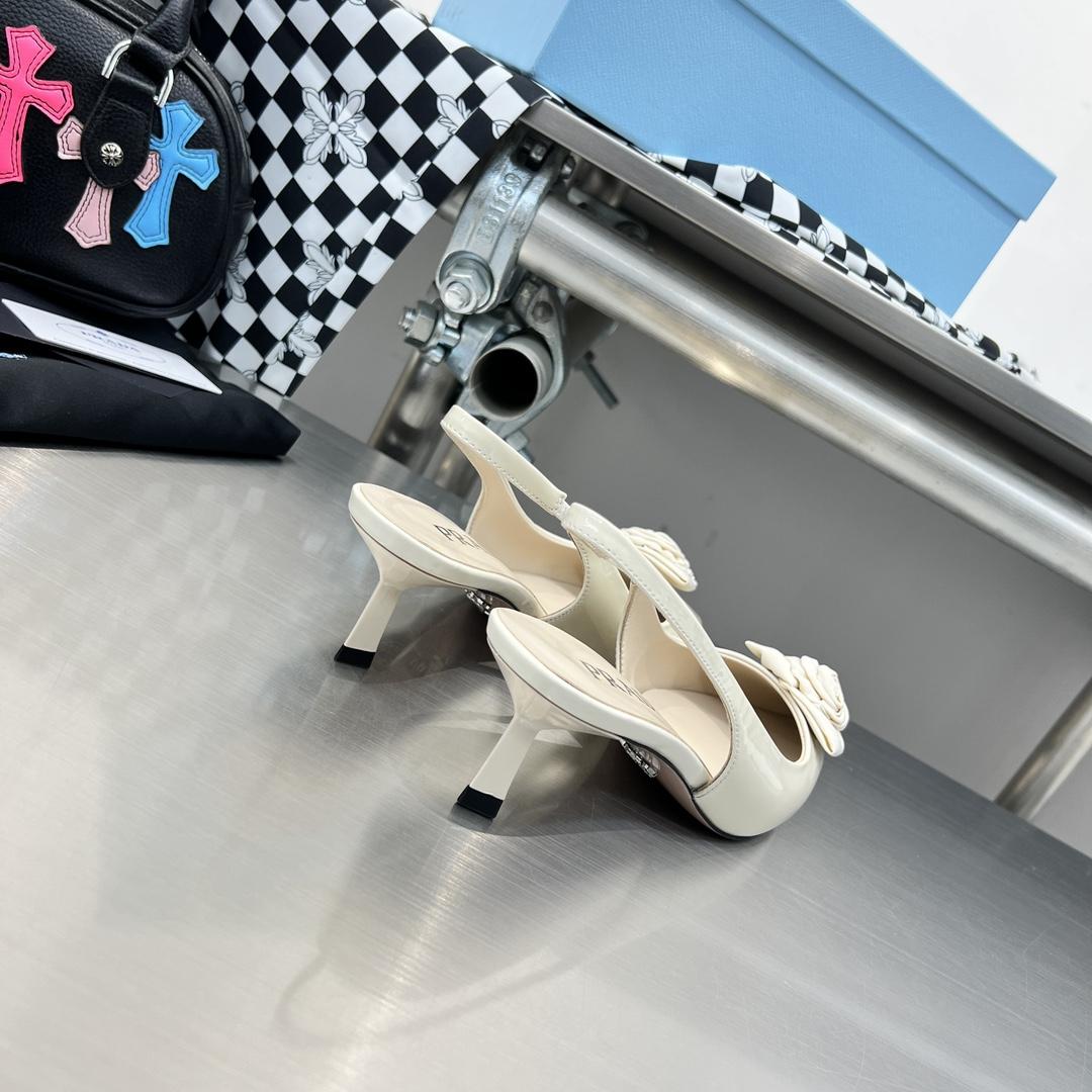 Prada 55mm Flower-appliqué Slingback Pumps - DopestKickz