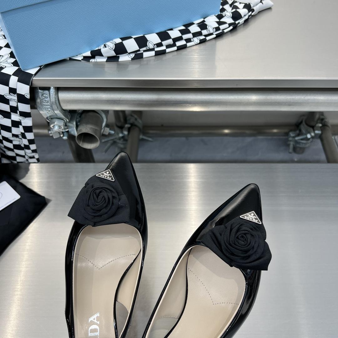 Prada 55mm Flower-appliqué Slingback Pumps - DopestKickz