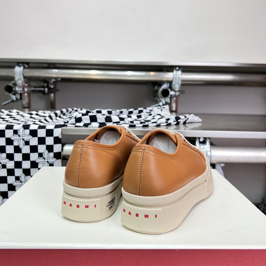 Marni Brown nappa Leather Pablo Lace-up Sneaker - DopestKickz