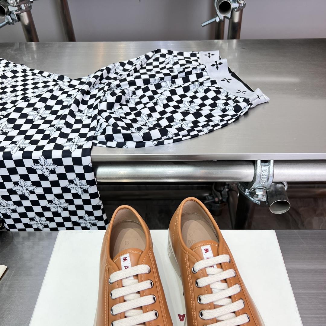 Marni Brown nappa Leather Pablo Lace-up Sneaker - DopestKickz