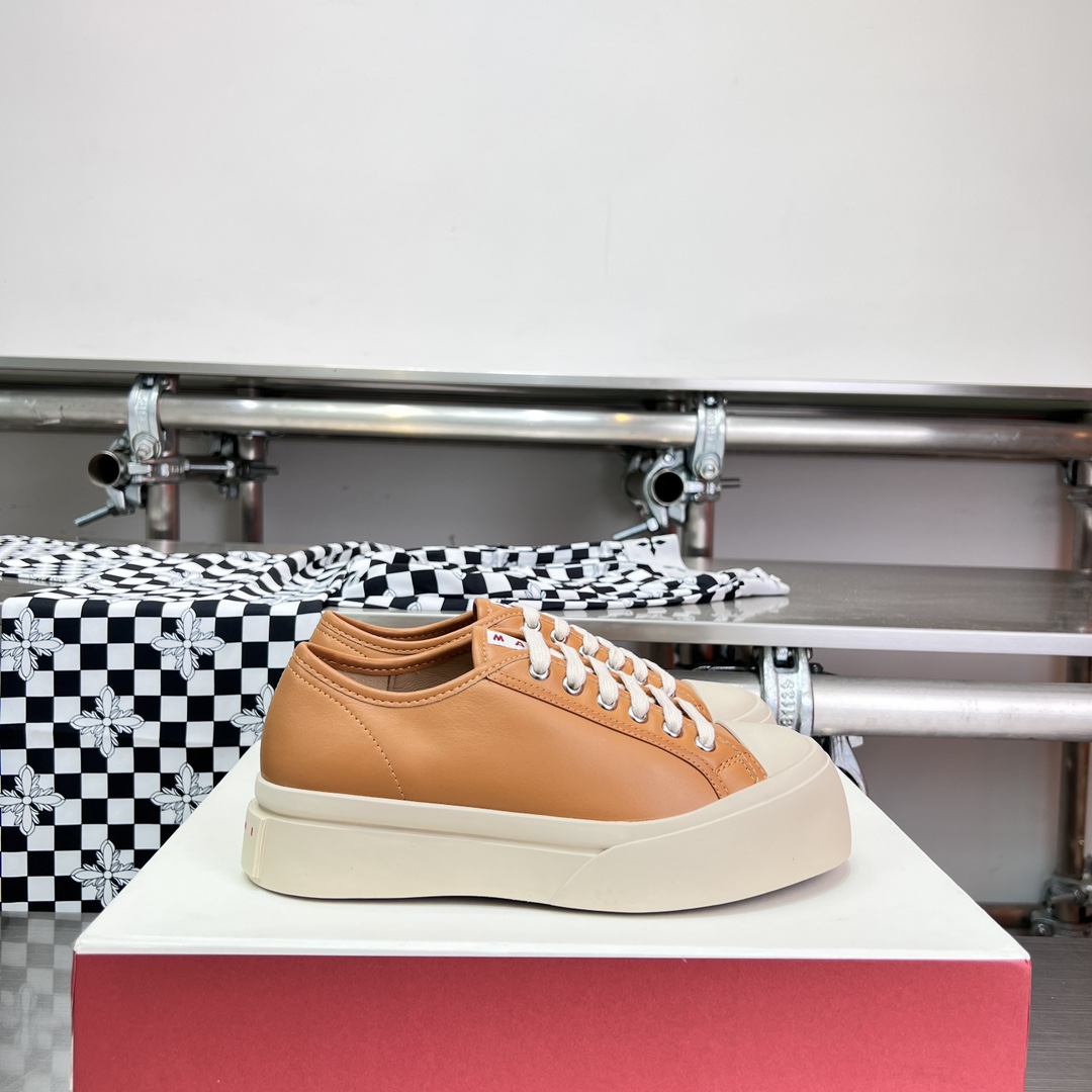 Marni Brown nappa Leather Pablo Lace-up Sneaker - DopestKickz