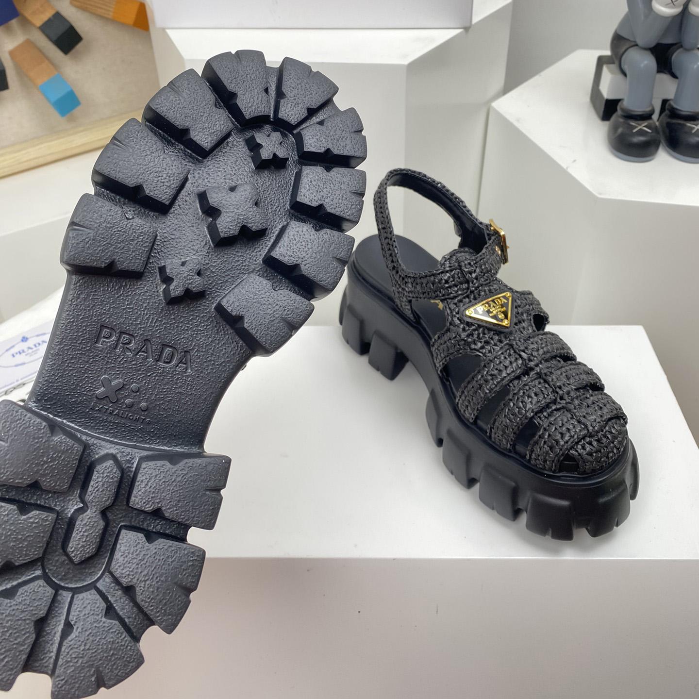 Prada Monolith Crochet Cage Sandals - DopestKickz