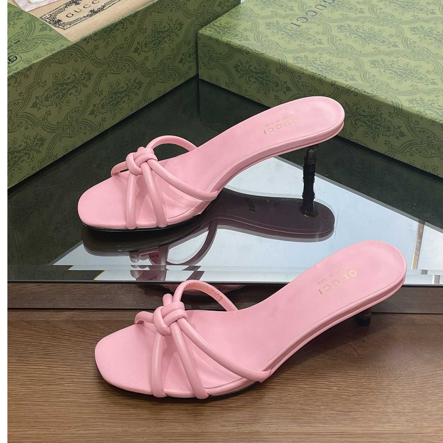 Gucci Women's Slide Sandal With Bamboo  - DopestKickz